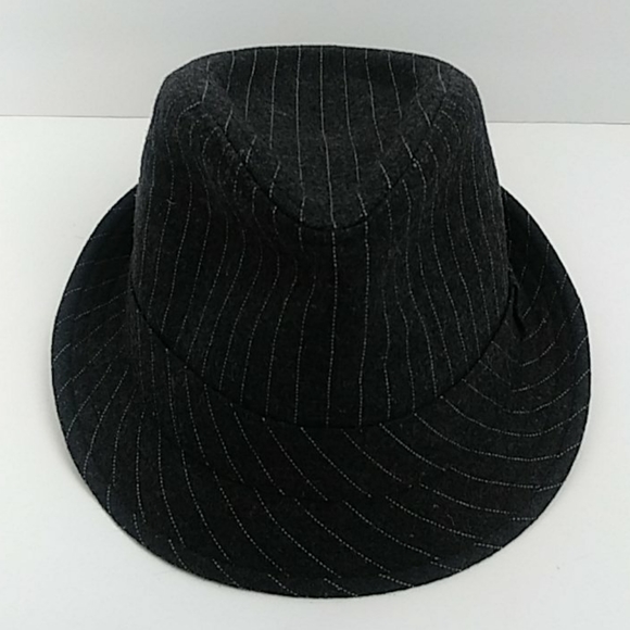GRANULE GRAY PINSTRIPE WOOL BLEND FEDORA HAT - Picture 8 of 14
